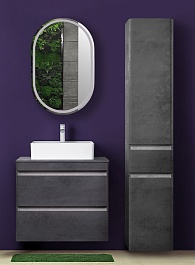 Style Line Шкаф пенал Атлантика 35 Люкс Plus с б/к бетон темный – фотография-7